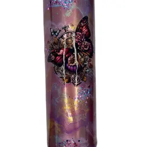 purple butterfly tumbler Rotating Stanley reusable dustproof