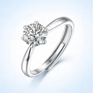 💍 VVS Moissanite Engagement Ring – GRA Certified | 925 Sterling Silver