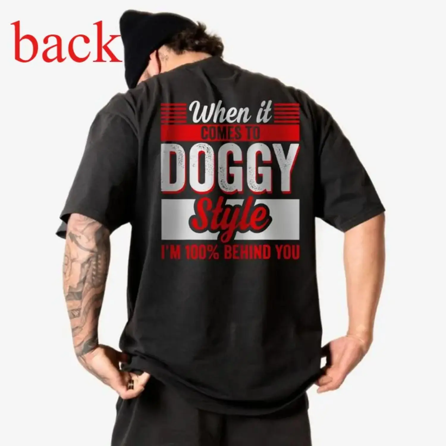 Stylish Printed Letter Crewneck Back Sided Vintage Retro Graphic T Shirts