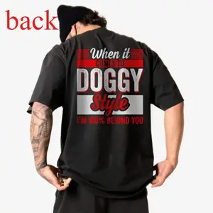 Stylish Printed Letter Crewneck Back Sided Vintage Retro Graphic T Shirts