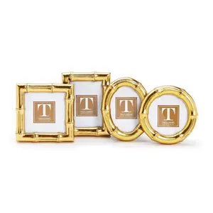 Set of 4 Gold Mini Picture Frames