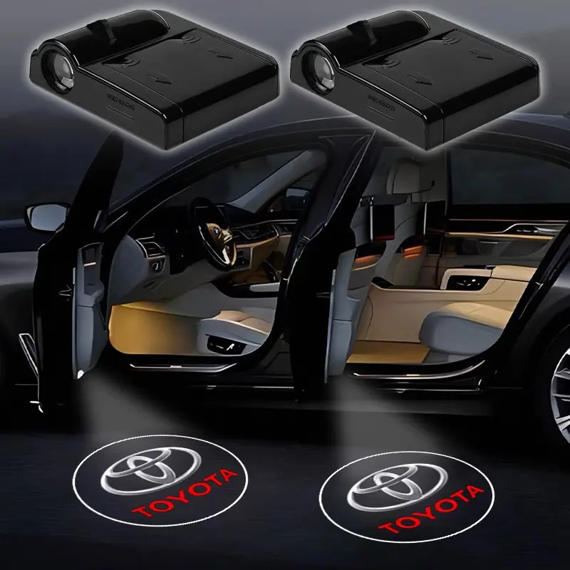 2PC Led Car Door Welcome Light Logo Shadow Projector Laser Lamp For Toyota Corolla Camry Auris Rav4 Yaris Prius Avensis Auto Accessories Led Car Lights