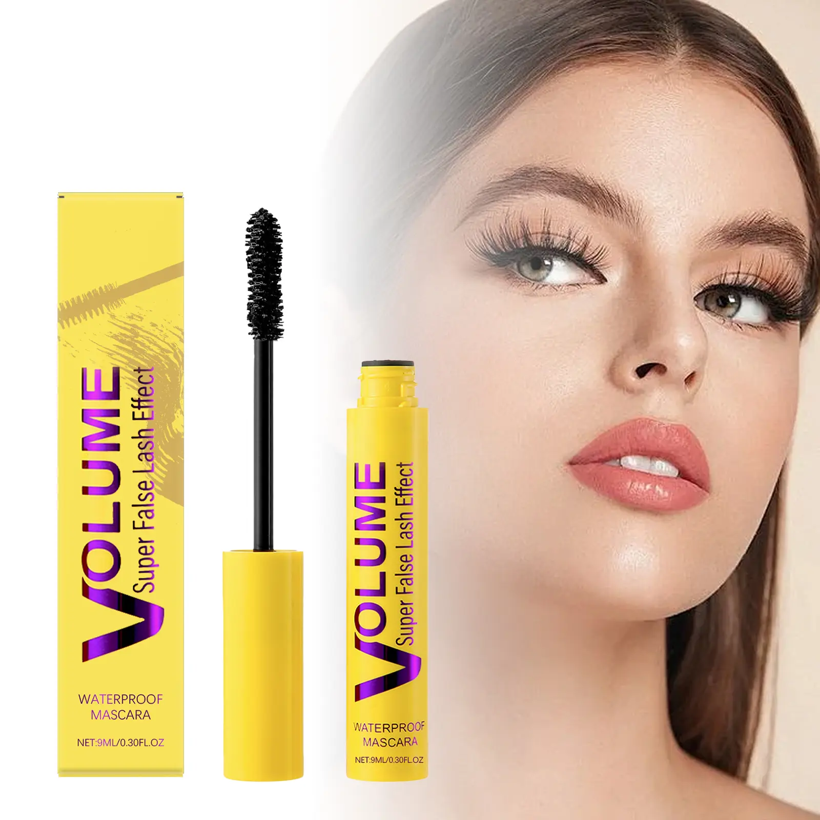 Waterproof Volume Mascara – Super False Lash Effect, Long-Lasting Lengthening & Curling, Smudge-Proof, 9ML