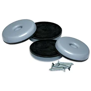 212 MAIN 1.5 in. TruGuard Round Floor Sliders with Screws, Gray Blue, Pack of 4, Round Shape, Smooth Movement, for Low Pile Sailing Water Sports