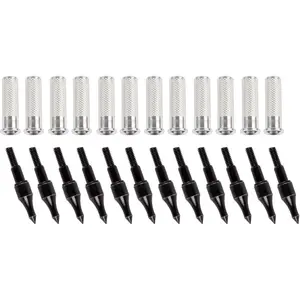 Aluminum .244 Arrow Inserts for Carbon Arrows, 6.2mm Arrow Inserts for Srew-in 100 Grain Field Points Arrow Tips Archery Bow Hunting Accessories