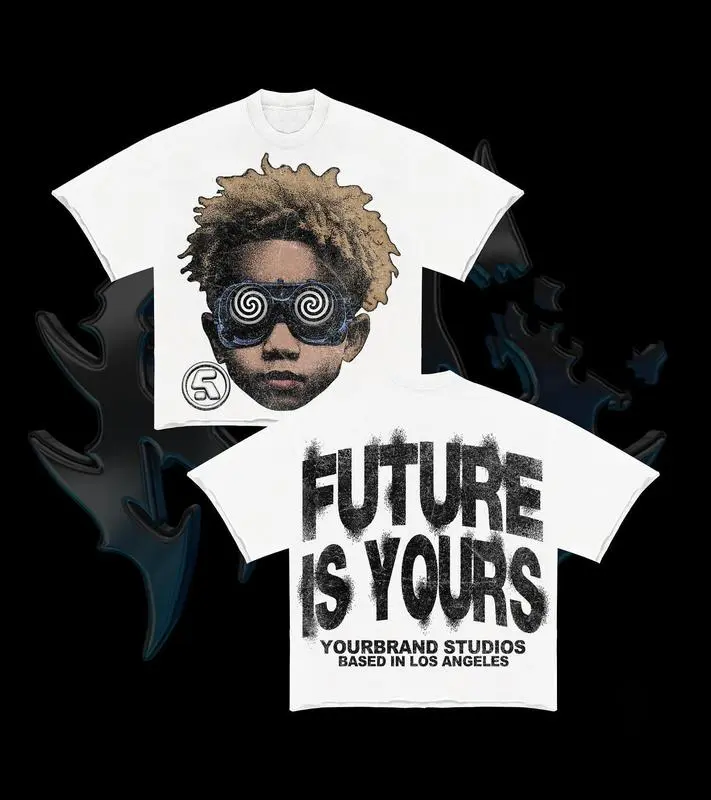 Y2K Graphic "Future Is Your" Personalize Printed Oversized Tshirt Casual Crewneck