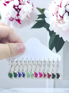 Flower Shaped Pendant Earrings, Fashionable Statement Earrings for Women & Girls, Trendy All-match & Exquisite Jewelry for Birthday Gift