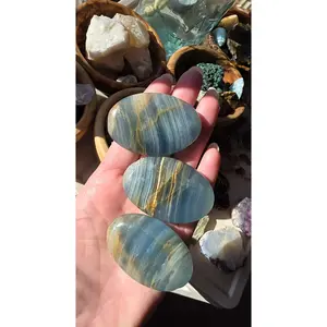 Blue Onyx Palm Stone