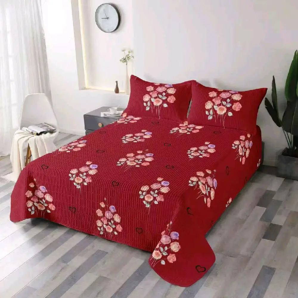 3-Piece King Size Quilt Bedding Set - Soft Linen Bedding for Bedroom Use, Three-Piece