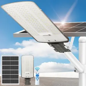 Solar Street Lights,6500K Commercial Parking Lot Light Dusk to Dawn,IP68 Waterproof Flood Security Street Lights Motion Sensor for PlayCourt,Farm