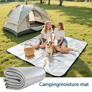 Extra Large Picnic Mat 200x200cm, Foldable Beach Blanket, Waterproof Reflective Aluminum Camping Rug, Includes Storage Bag