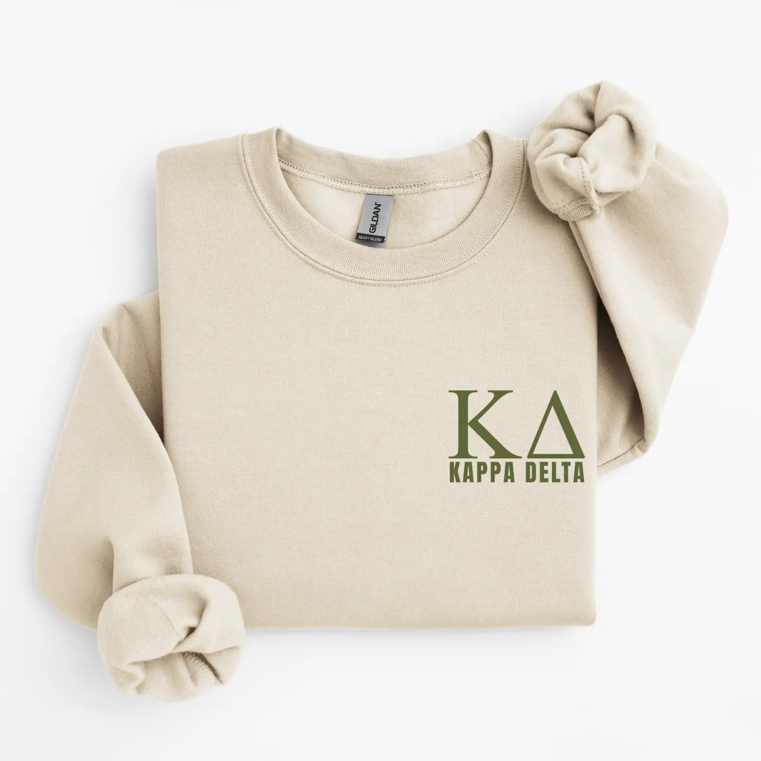 Kappa Delta Green Letters Sorority Crewneck Pullover Sweater