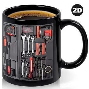 Mechanic Toolbox Design Coffee Mug, 1 Count 11oz Creative Coffee Mug, Coffee Water Cup for Home Office Kitchen Use Drinking Mug
