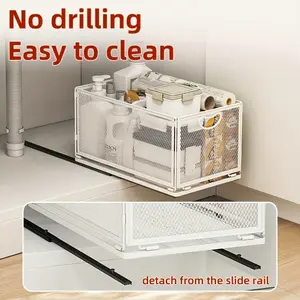 1PC Large Drawer Organizer with Dividers Durable Multi-functional Kitchen Bathroom Storage Shelf Drawer Dividers Organizing System for Utensils Silverware