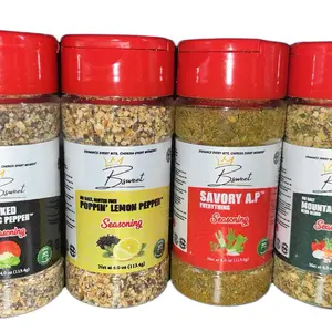 BSweet Gluten Free Seasoning Natural - No Salt Lemon Pepper, Herb Blend Savory, All-Purpose & Cracked Garlic Pepper