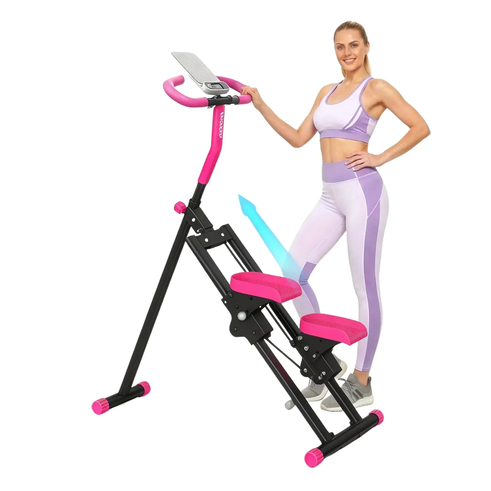 Unisex Adjustable Compact Stair Stepper with Handlebar - Extended Step Range Cardio Climber, Functional Home Fitness Equipment for Leg and Core Training (Summer Sale)