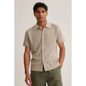 LORENZO COTTON LINEN SWEATER POLO