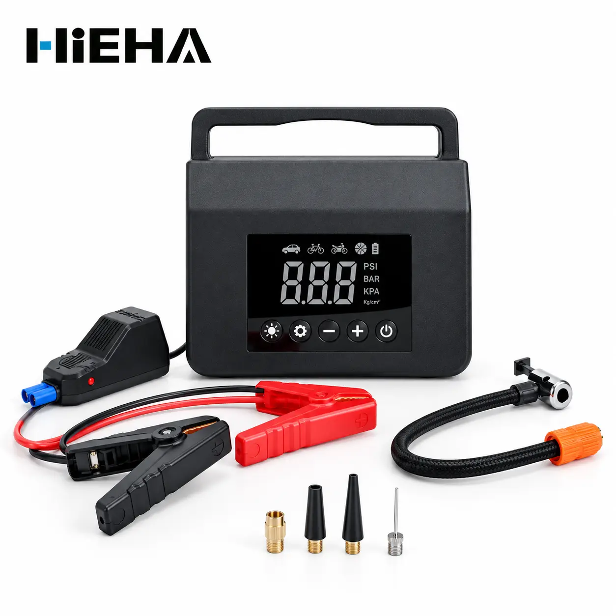 【Hieha】2026 Upgraded Version Portable Car Jump Starter with Air Compressor,4000A Car Battery Jump Starter with 150PSI Tire Inflator, 12V Car Battery Jump Power,15000mAh Power Bank With LED Light Automotive Vehicle