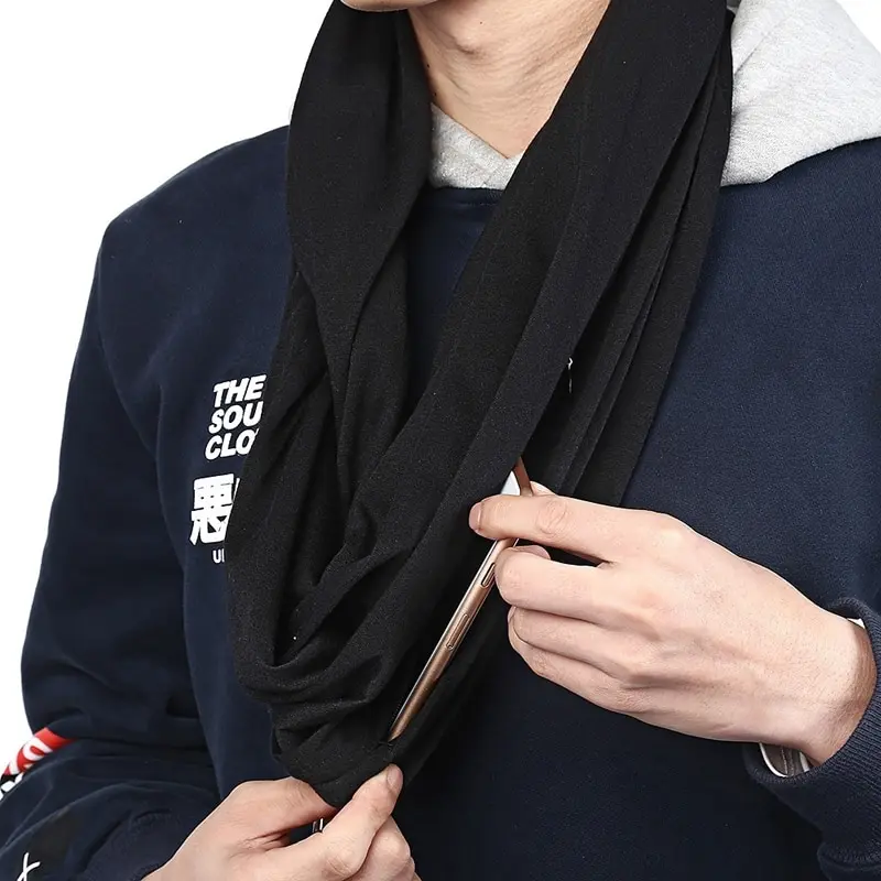 Multi-function Zipper Scarf for ID, Cards, Cash, Key Fobs or Even a Phone!