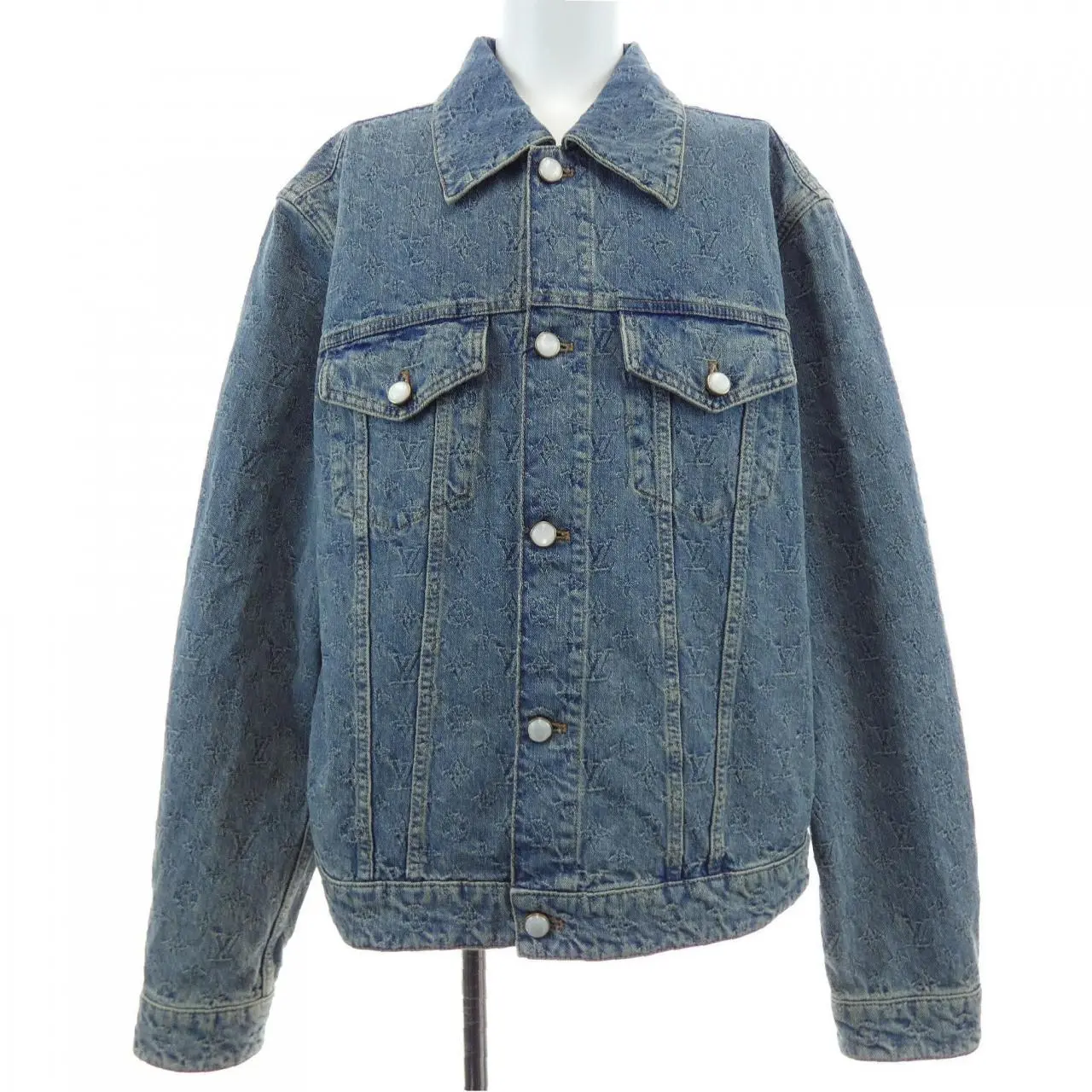 Pre-owned Louis Vuitton Denim Small Leather Goods Monogram Jacquard Jacket