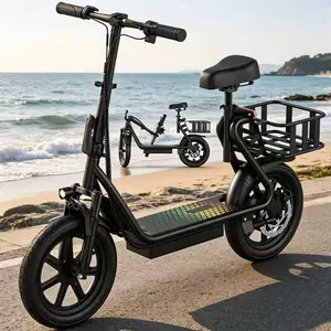 21-27 Miles Range Electric Scooter – 48V 22.5Ah Battery, 22MPH Speed, Rear Storage Basket, Foldable & Portable