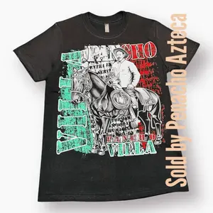 Pancho Villa T-Shirt - Glow In The Dark Men's Wear Short And Long Sleeve Top With Graphic Design - Menswear Hoodied Everyday Cotton Sweaters