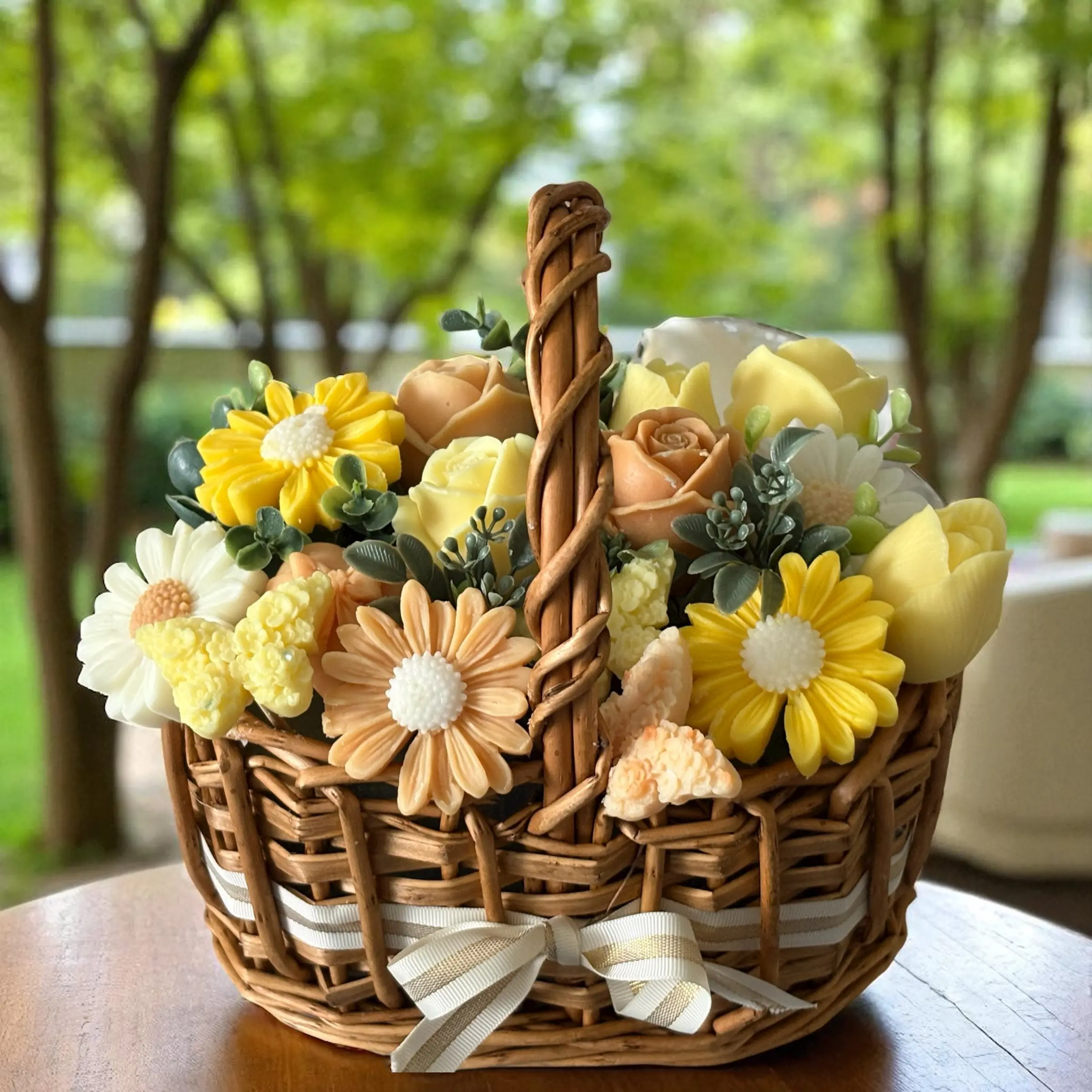 Bouquet Soy Wax Candles/Wax Melts In Gift Basket