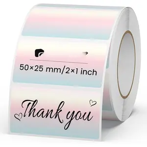 Gradient Thermal Labels Vinyl 1 x 2 Inch Red Self-Adhesive Rectangle Stickers Roll  Direct Printer  Name Tags for QR Code DIY Office Address 500 count