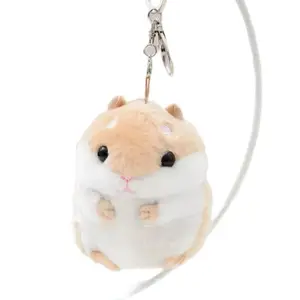 Colorful Small Plush Doll Gerbil Hamster Small Animal Critter Keychain with Adorable Design and Keyring Attachment