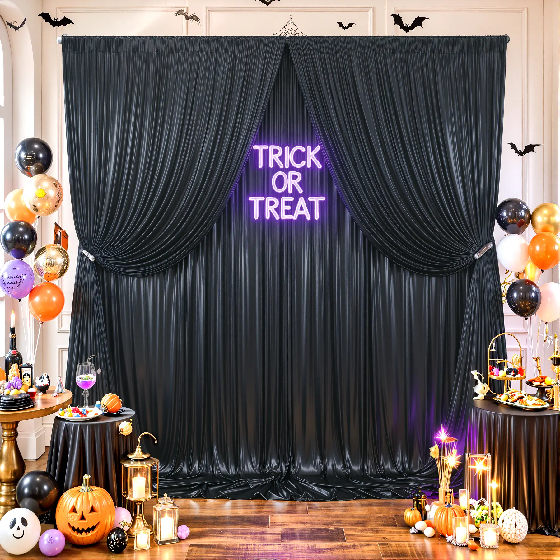 30x10ft Backdrop Curtain for Parties 6 Panels 5x10ft Glitter Sequin Backdrop Wrinkle Free Polyester Drapes Shimmer Back Drop for Wedding Birthday Baby Shower Photo Photography Shiny Background,halloween decor 2026,halloween decor