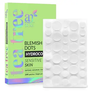 Artnaturals Acne Pimple Patches (144 Pack) Hydrocolloid Acne Patches with Tea Tree Treatment for Zits and Breakouts, Spots and Dots Stickers for Face and Skin