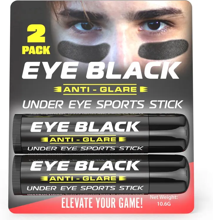 Waterproof Eye Black Stick 2 Pack, Anti-Glare Grease Paint for Baseball, Softball & Arts - Fragrance & Alcohol Free for Youth & Adults, Fragrance Free