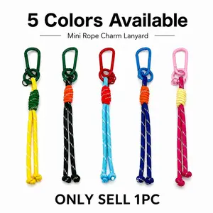 Mini Rope Charm Lanyard, Cute Clip-On Phone Charm Keychain, Braided Cord Strap for Bags, Keys, Pouches, Backpacks & Plush Toys, 5 Colors