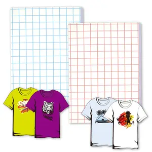 A4 Heat Transfer Paper Dark/light Colors for Inkjet Printing Blue Plaid Pure Cotton T-Shirt Iron-On Transfer Paper 11.7x8.3in Size