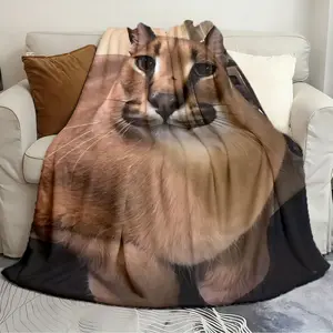 Cute and Practical Blanket Floppa e Memet Leopard Pattern Blanket Winter Quilts Sofa cover soft flannel blanket cozy home and travel blanket Cozy Throw Blanket