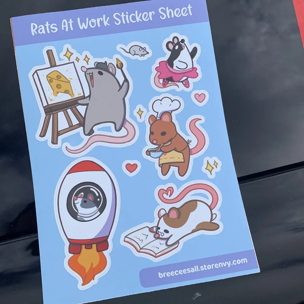 Rats at Work Sticker Sheet