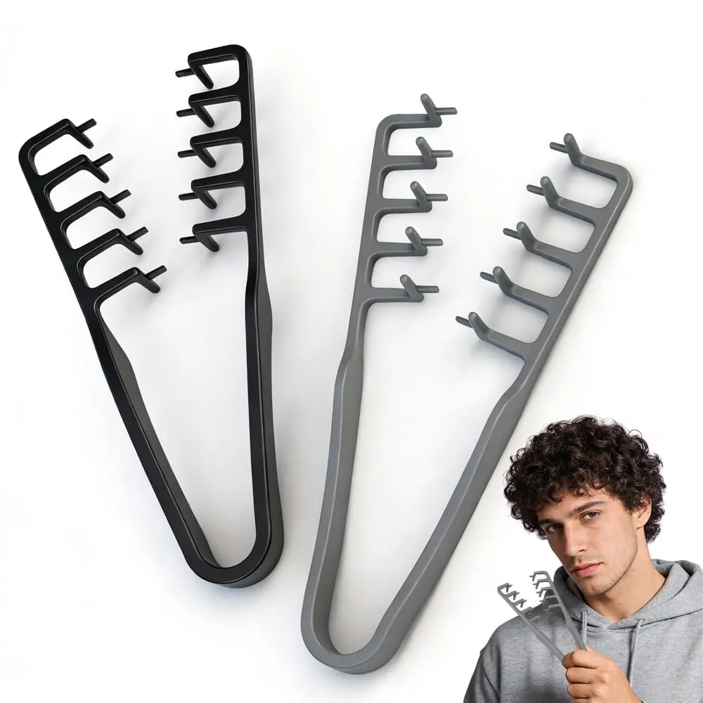 Men's Hair Comb Set, Wide Tooth & Fine Teeth Design, Abs Plastic Material, + Options, Ideal for Heatless Styling Tools, Hair Care Styling, Salon Supplies