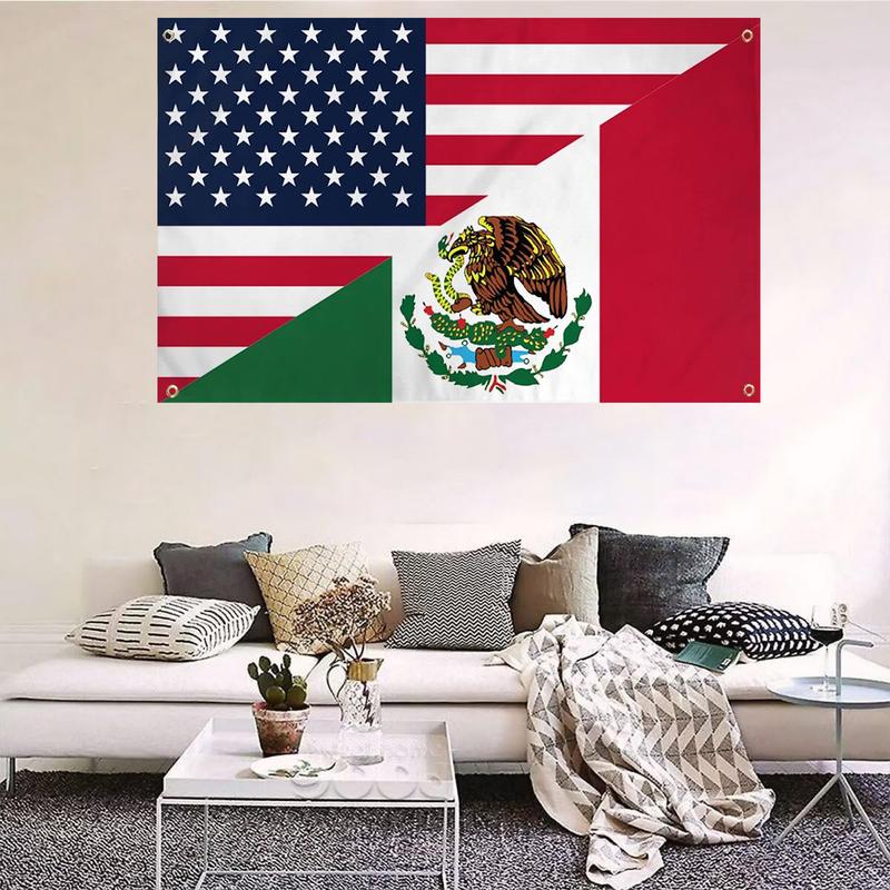 Mexico Mexican National 3x5Ft Flag Vivid Color Fade Poster Tapestry for Wall Hanging College Dorm Room Decor Outdoor Banner with 4 Brass Grommets