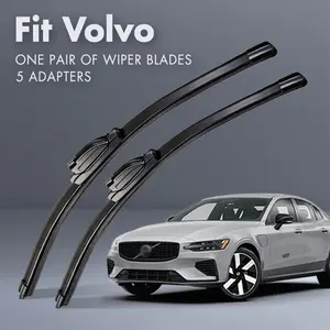 Fit Volvo,Universal All-Season Windshield Wipers Ultra Quiet Frameless Blades, OEM Quality,Streak-Free 5 Adapters,  Easy Install Car Parts