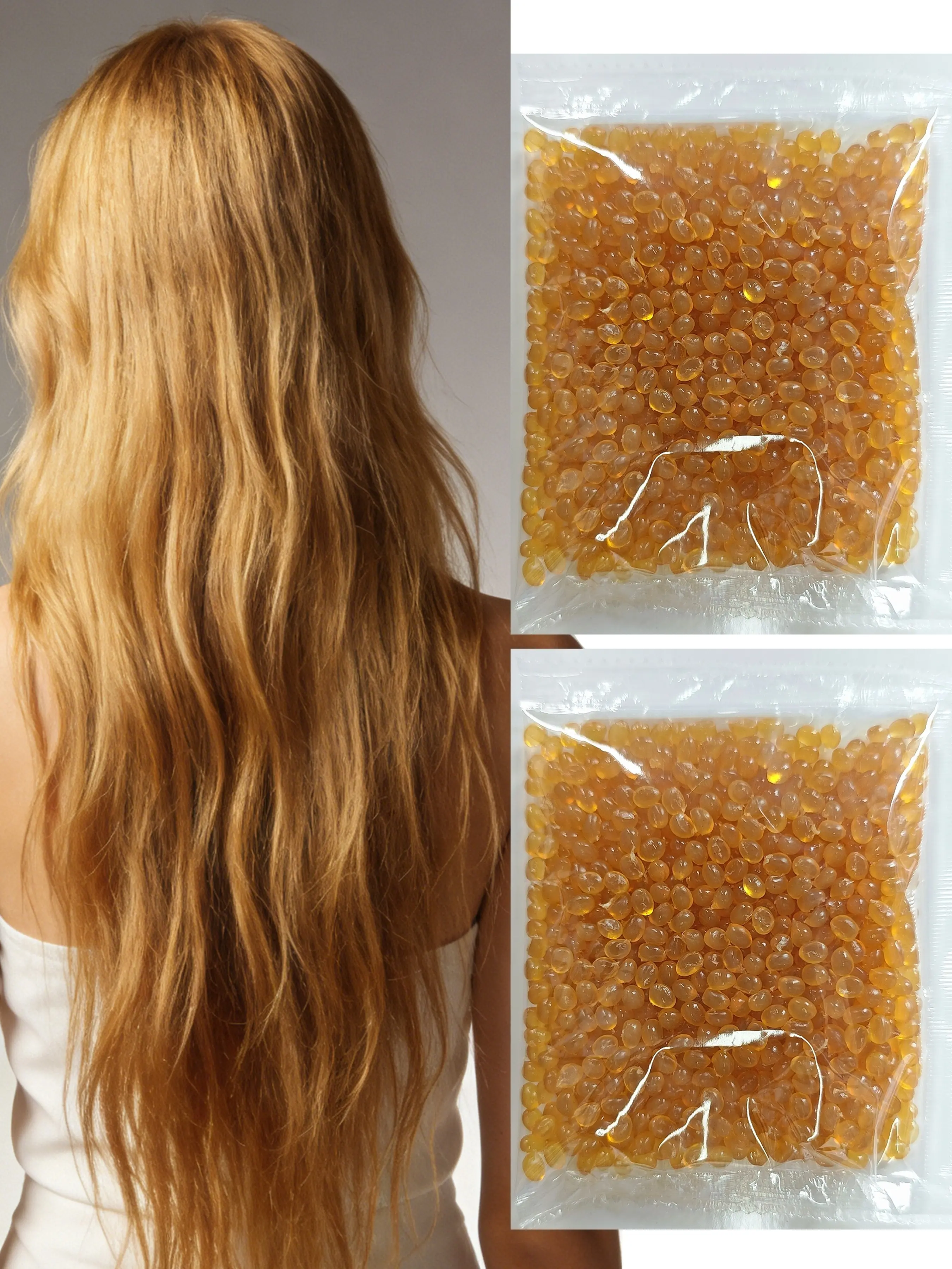 Professional Italian Keratin Hair Extension Glue Beads, 50g Dark, Material, Used by Professional Stylists, High-Quality Hair Care, All Seasons