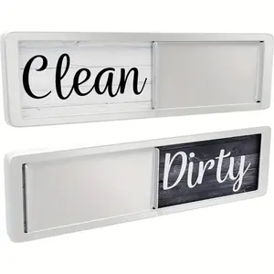 Clean Dirty Dishwasher Magnet Indicator Sign, Non-scratch Simple Sliding Magnetic Sign for Kitchen, Room Decor, Household Items