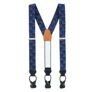 Trafalgar Men's Day of Golf Silk Button End Suspenders, Button-End Suspenders
