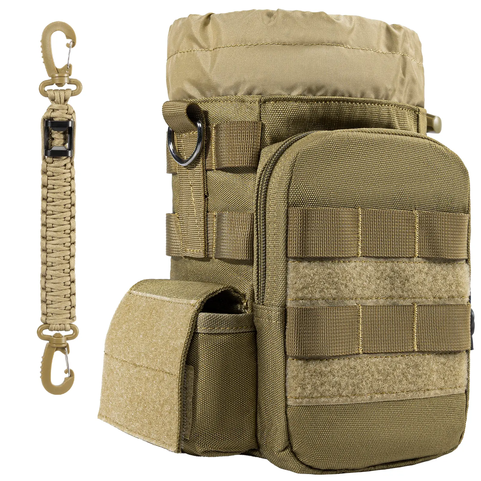 OneTigris Tactical Molle Water Bottle Holder 40-64 oz Dual Pockets Double Handles Carrier Bag for Hiking Camping Gym Walking Military-Grade Durability