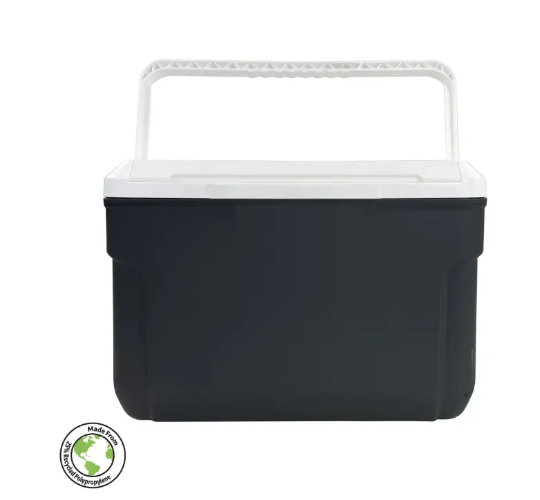 10QT Hard Side Ice Chest Cooler Holds 14 Cans Gray Portable Insulated Storage Box for Outdoor Events
