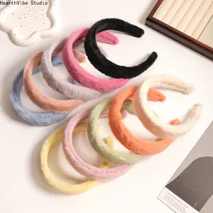 New Autumn/Winter Plush Headband — Candy-Colored, Faux Mink Fur, Fully Wrapped — Facial Washing Headband & Stylish Hair Accessory, Headbands For Women, All Seasons
