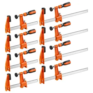 【DealsForYouDays】VEVOR Bar Clamps for Woodworking, 8-Pack, 6" and 12" F Clamps, 600 lbs Load Limit, with Plastic Pad and Self-Locking Design, Malleable Iron and Carbon Steel, for Wood Working and Metal Working