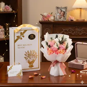 Chosiarose Preserved Bouquet High-Quality Fresh Flower Delivery Pink and White Roses Birthday Flowers Gift for Women Mom Wife Anniversary Grandmother Her Long-Lasting and Eternal Can Be Stored for 2-3 Years Decor Decorative room decor for girls