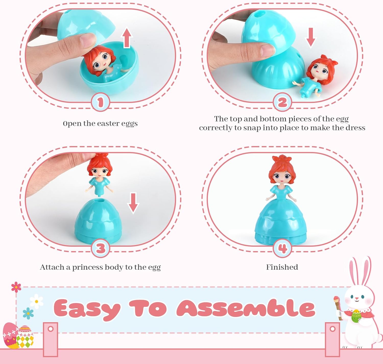 Easter Gifts for Kids – 12PCS Prefilled Easter Eggs with Toys, Easter Basket Stuffers for Toddlers, Easter Party Favors for Boys & Girls Age 3 4 5 6 7 8