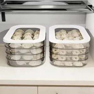 3pcs Stackable Food Storage Boxes, Refrigerator Organizer Boxes, Meat Preservation Boxes, Deli Food Storage Boxes, Leak-Proof Stackable Design, Reusable in Refrigerators And Freezers, Suitable for Cheese, Beef Rolls, Shrimp, Etc., Practical