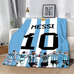 Soft Funny Throw Blanket Messi Blanket Lightweight Soft Flannel Blanket Football Fans Gifts Suitable For Sofa Beds Living Rooms Suitable For Children And Adults Birthday Gifts Holiday Party Halloween Blankets